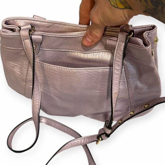 JUICY COUTURE Women’s Iridescent Lavender Double Handle Satchel Crossbody Bag - Picture 4 of 8